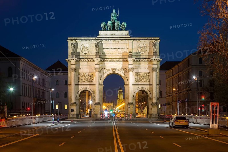 Empty Leopoldstrasse with Siegestor