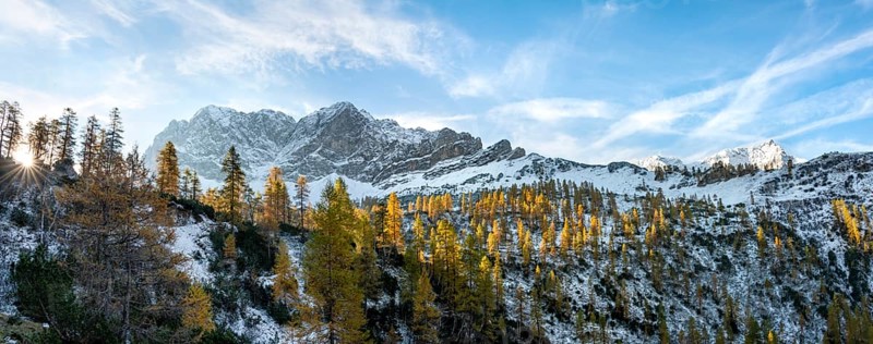 Snow-covered Lamsenspitze