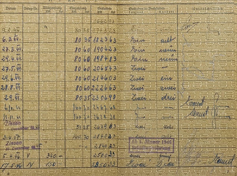 Old savings book