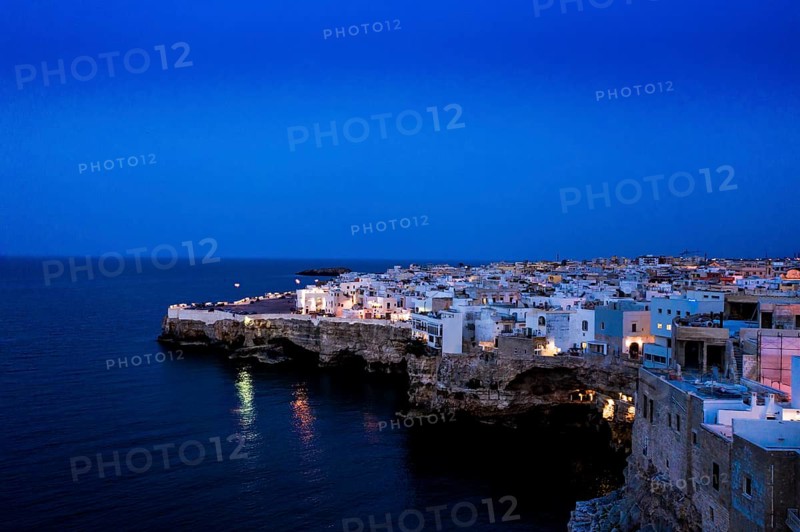 Aerial view, city view at dusk