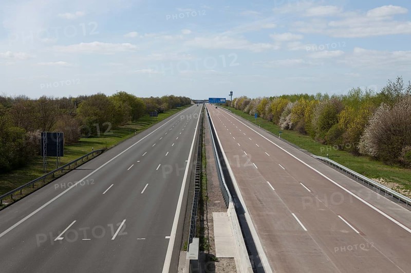 Empty motorway A14, curfew because of Corona