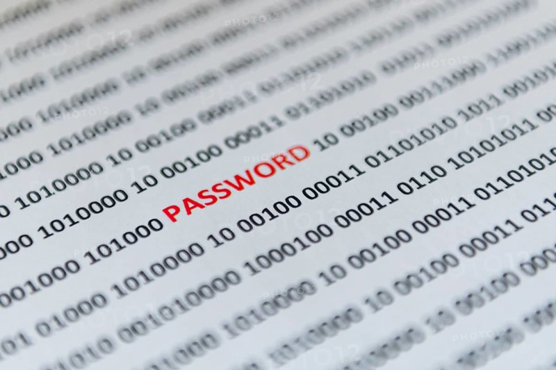 Binary code with the word Password, Password