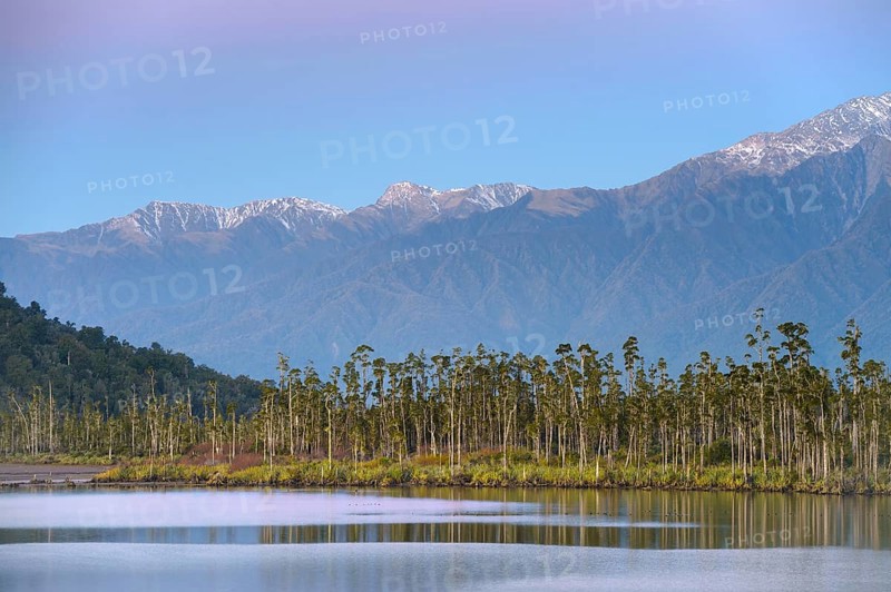 Lagoon of the Quinlin Creek at Gillespies Beach, evening sky