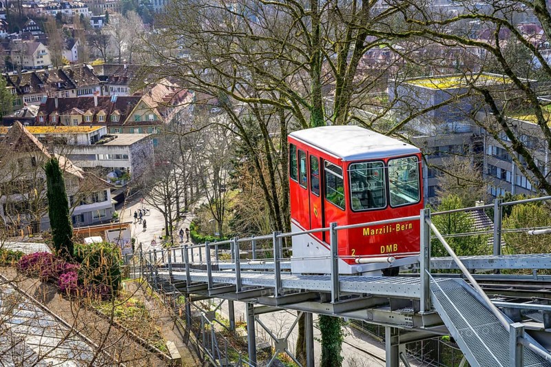 Bernese Marzili red wagon, funicular railway