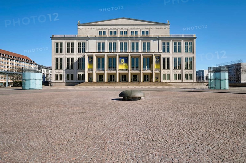 Leipzig Opera, empty Augustusplatz