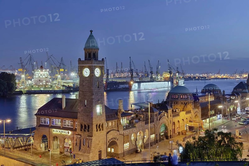 Clock tower and gauge tower, landing stages