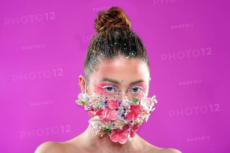 Young woman with face mask
