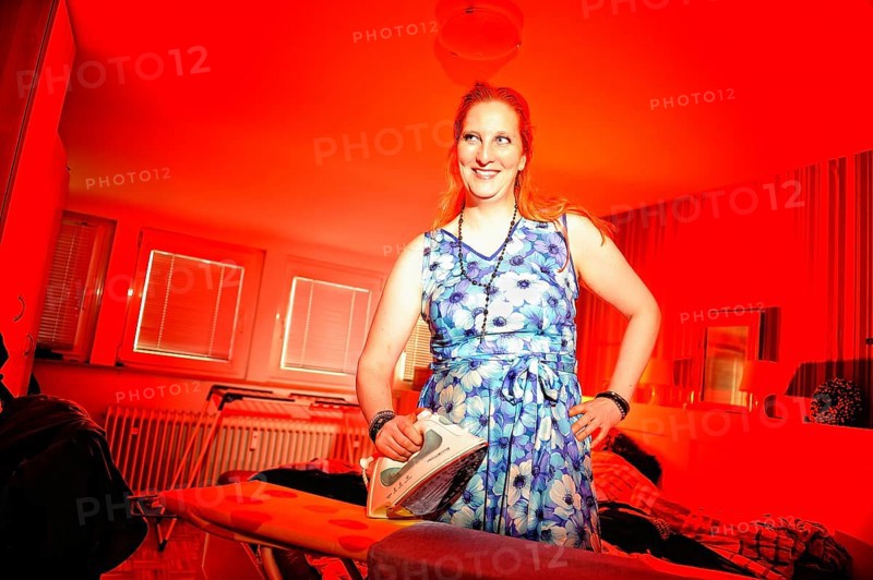 Woman ironing