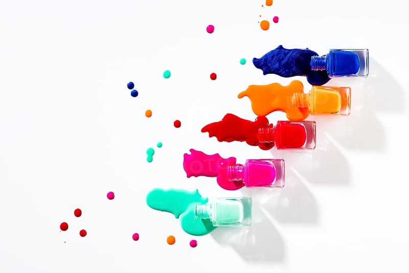 Colourful nail polish