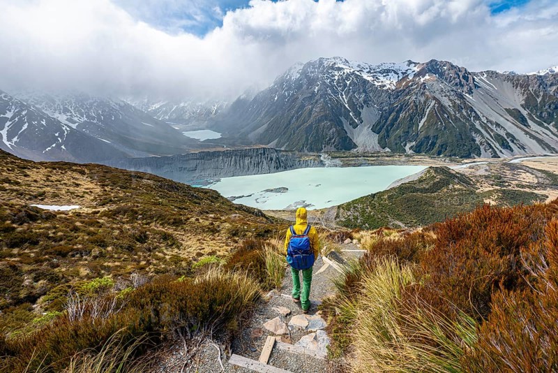 Hiker on trail