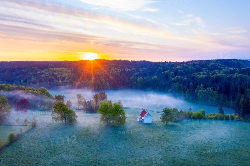 Chapel St Koloman in Reichertshausen at sunrise