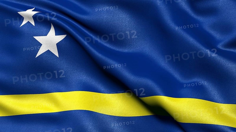 3D illustration of the flag of Curacao waving in the wind
