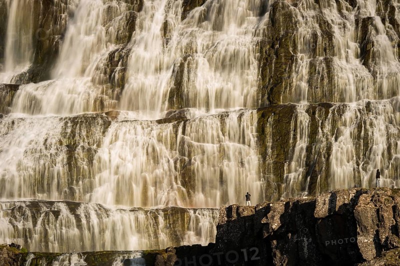 Tourist at Dynjandifoss or Fjallfoss