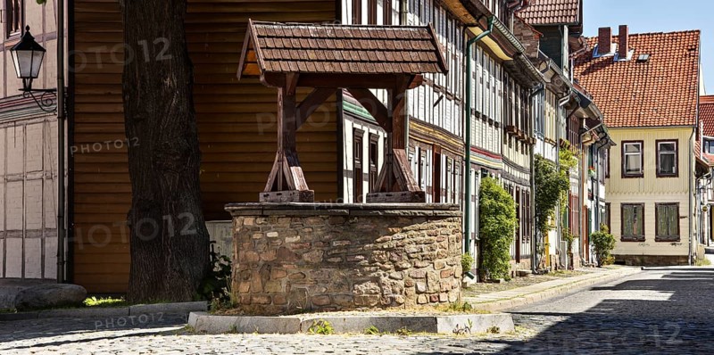 Alley with half-timbered houses