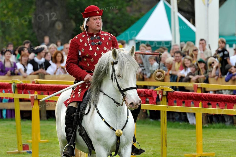 Rider on a grey horse