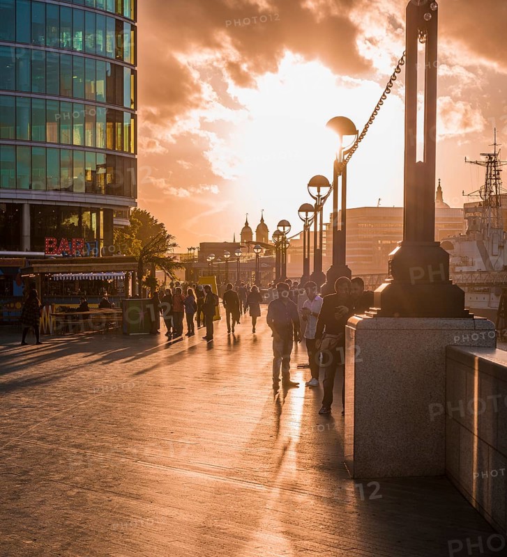 Pedestrians on the More London Riverside