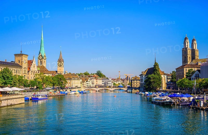 Boats on the river Limmat