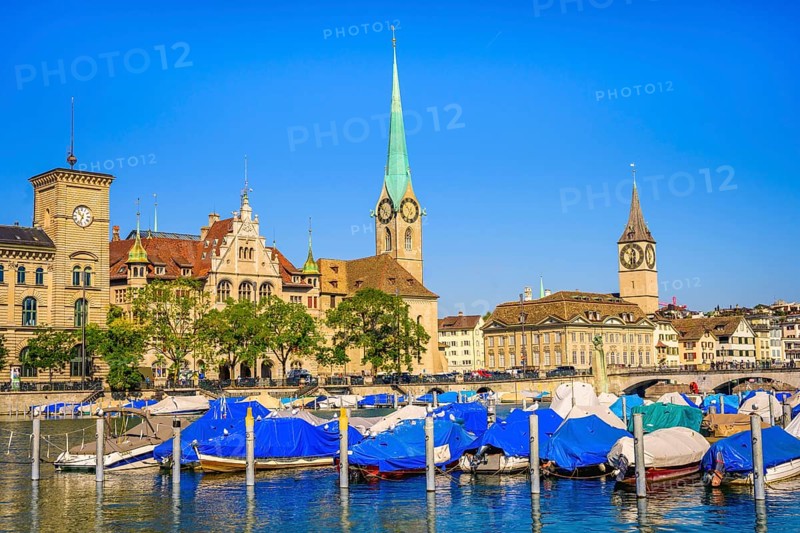Boats on the river Limmat
