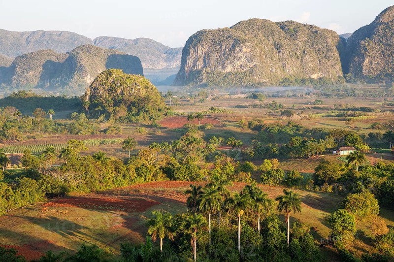 The Vinales Valley with its rocky hills