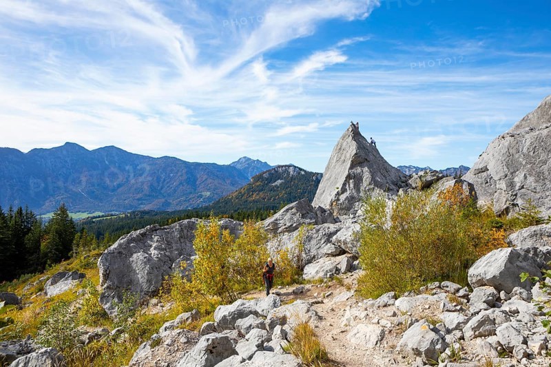 Hiking trail from the Rossmoosalm to the Huetteneck Alm through the Zwerchwand quarry