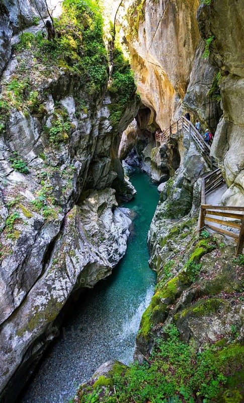 Climbing facility in the dark gorge