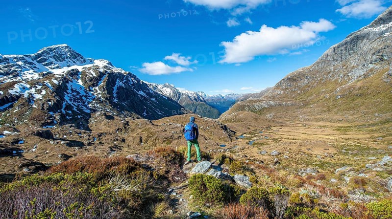 Hiker on the Routeburn Track
