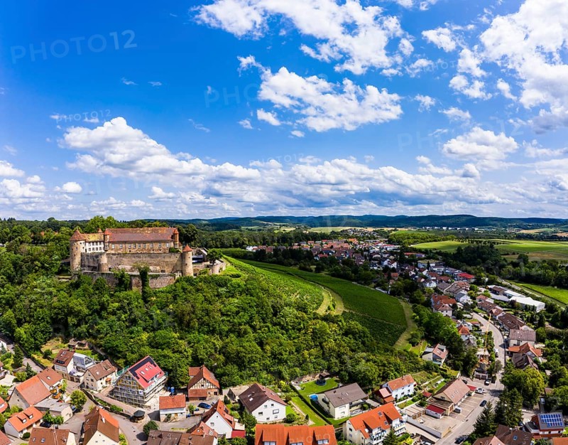 Aerial view of Stettenfels Castle
