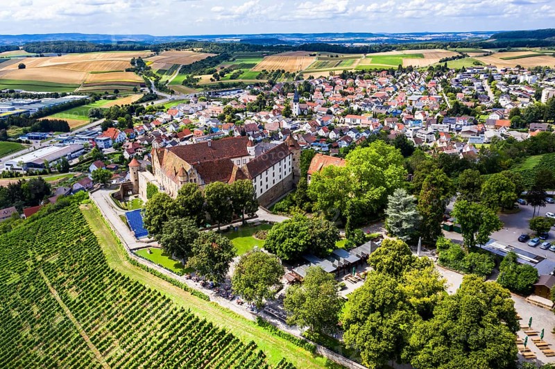 Aerial view of Stettenfels Castle
