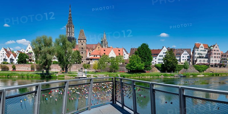 Panorama over the Danube to Ulm with Ulm Minster and Butcher's Tower