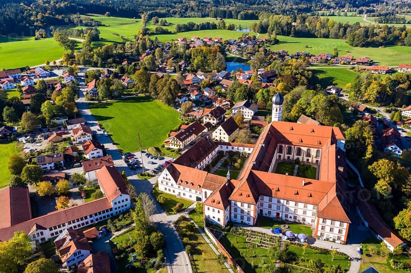 Aerial view Salesian Convent or Beuerberg Convent