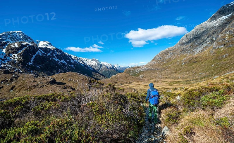 Hiker on the Routeburn Track