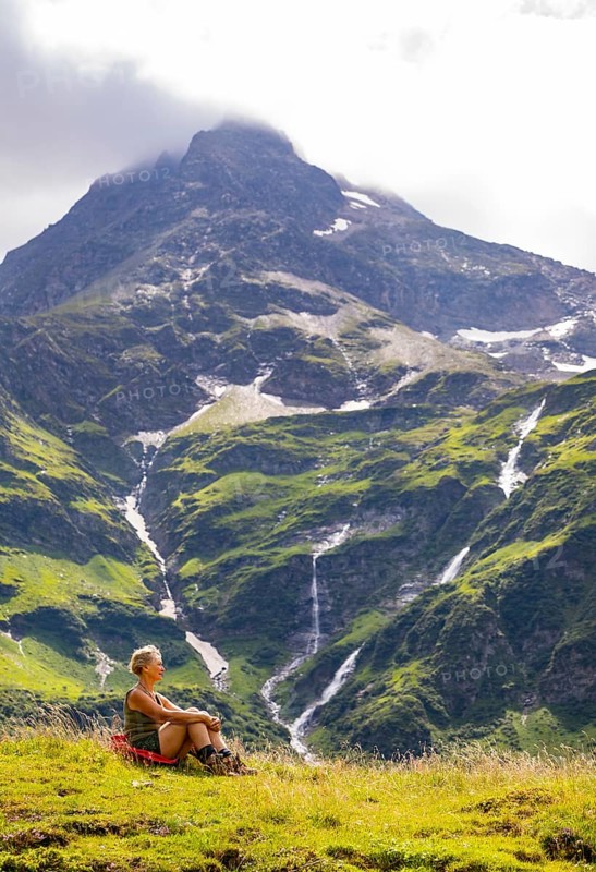 Hiker in the Nassfeld Valley