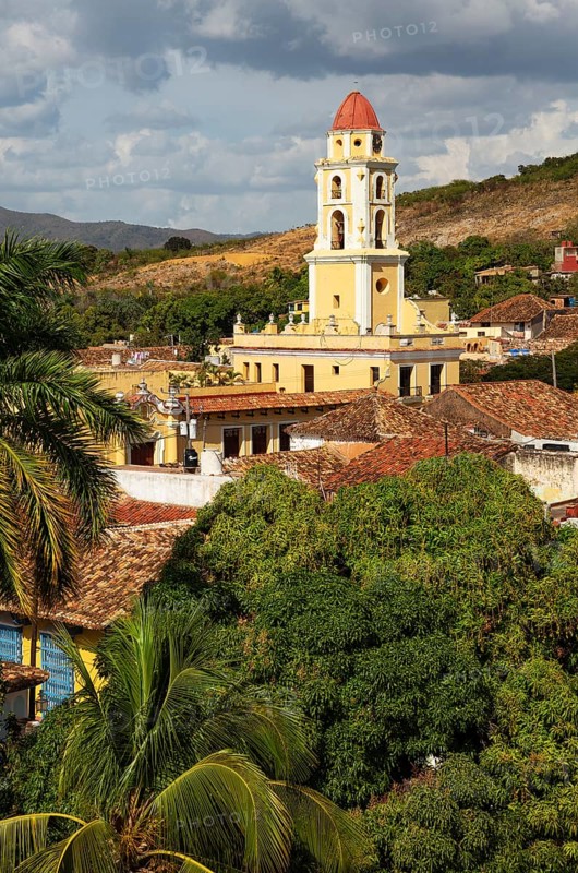 The bell tower of the Museo de la Lucha Contra Bandidos in the colonial old town