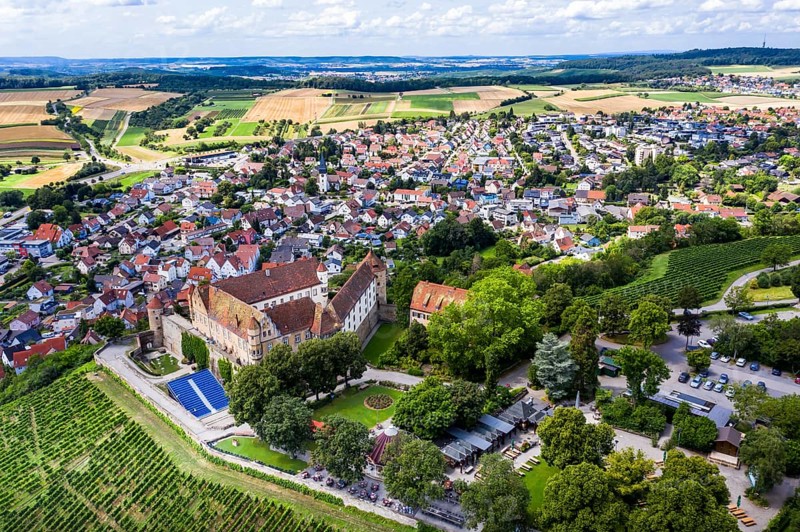 Aerial view of Stettenfels Castle