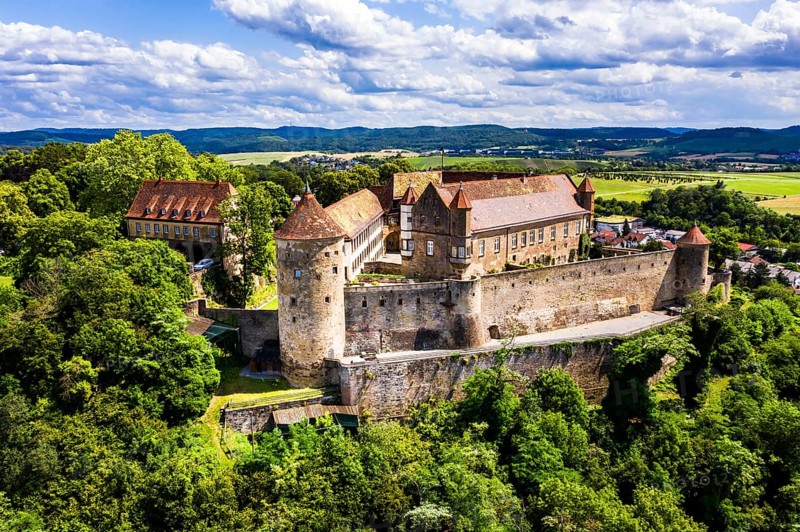 Aerial view of Stettenfels Castle