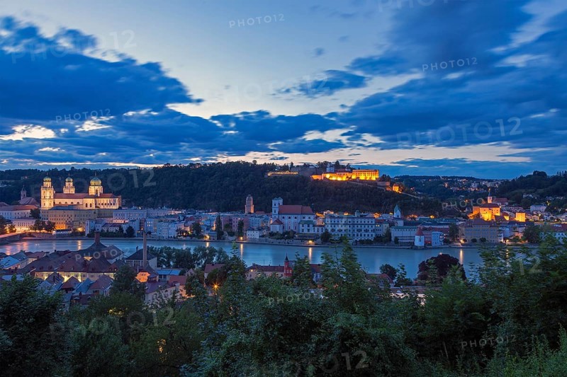 City view at dusk
