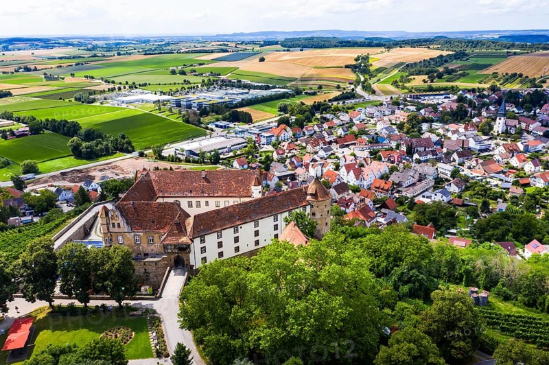 Aerial view of Stettenfels Castle