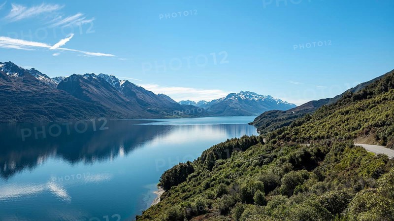 View of lake with mountains