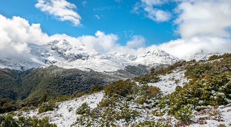 Snow covered mountains