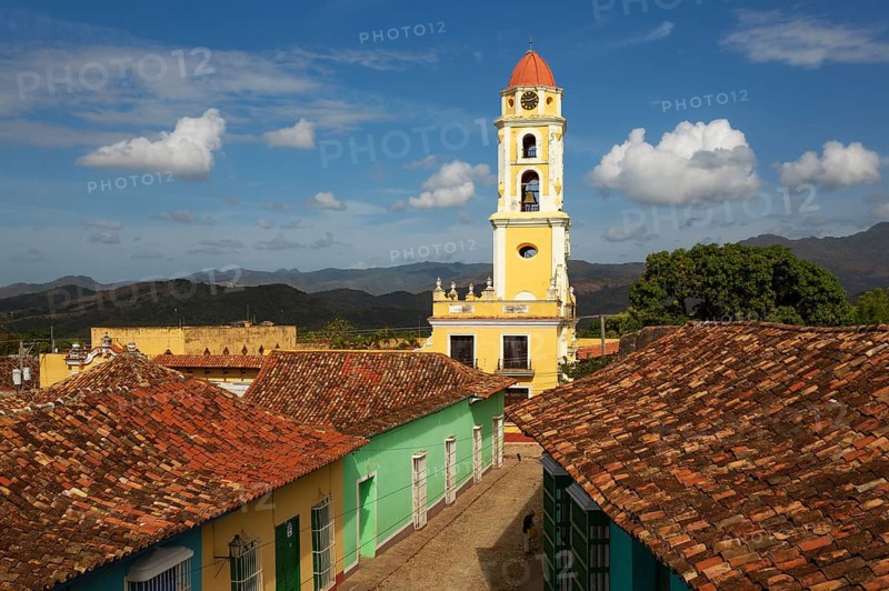 The bell tower of the Museo de la Lucha Contra Bandidos in the colonial old town