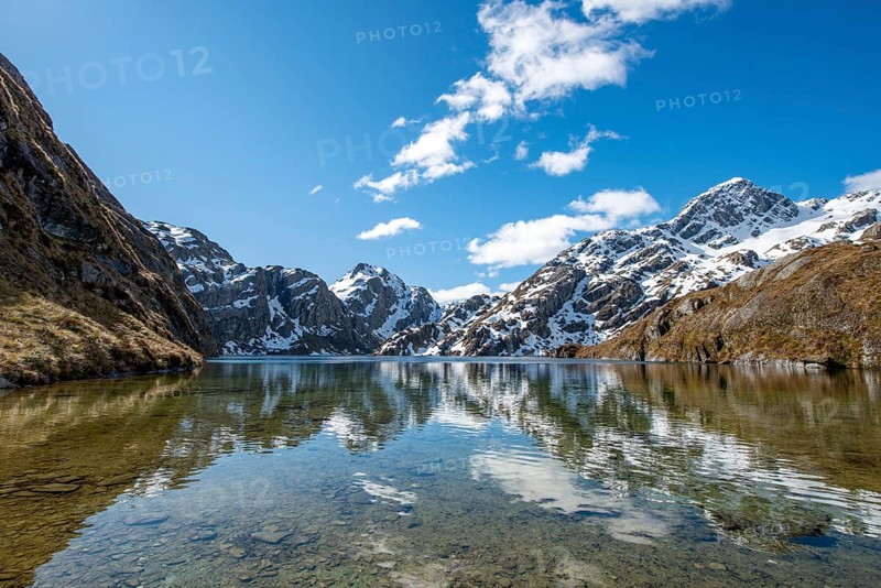 Mountains reflected in lake