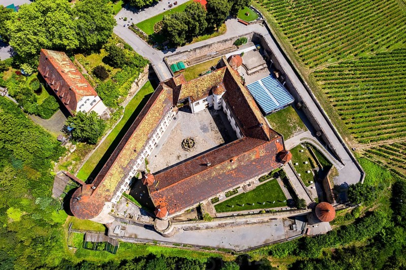 Aerial view of Stettenfels Castle