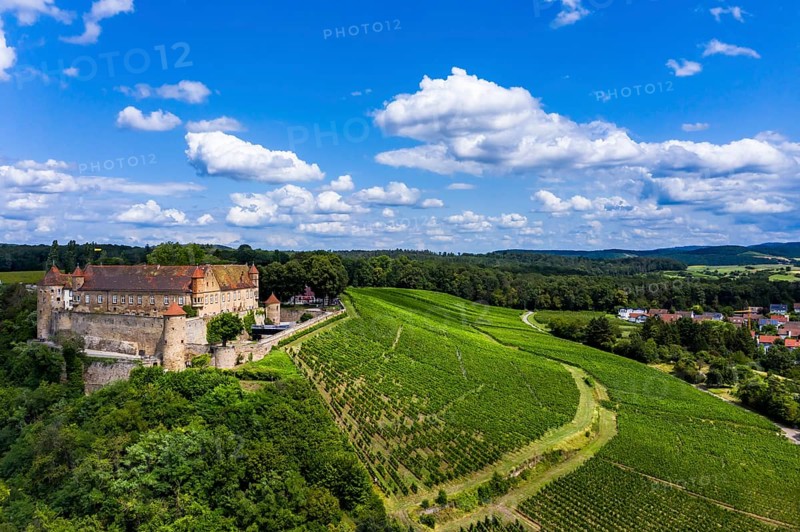 Aerial view of Stettenfels Castle