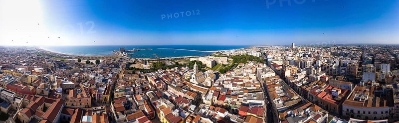 Aerial view of Castello Svevo and Cathedral Basilica of Saint Mary 'Maggiore'