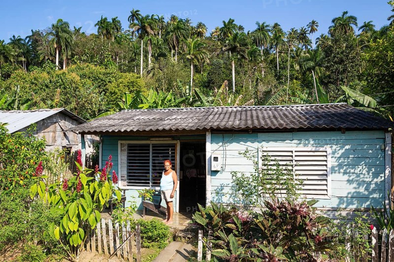 Modest rural dwelling in the lush countryside around Baracoa