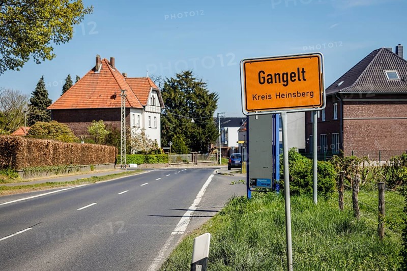 Place name sign Gangelt in Heinsberg County