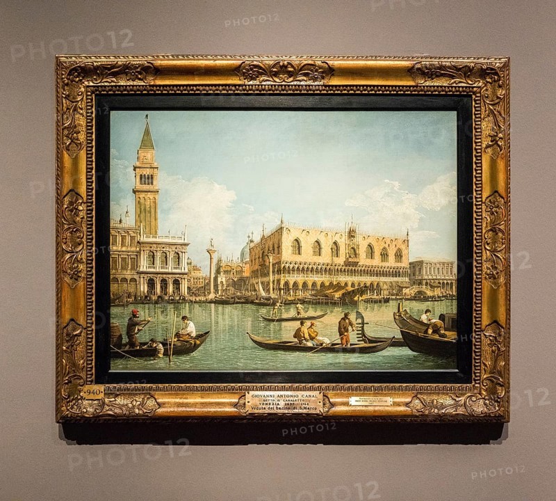 Veduta with gondolas in front of San Marco in Venice