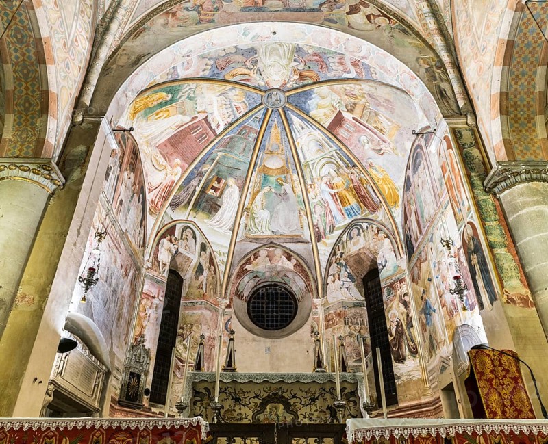 Choir with scenes from the life of Mary