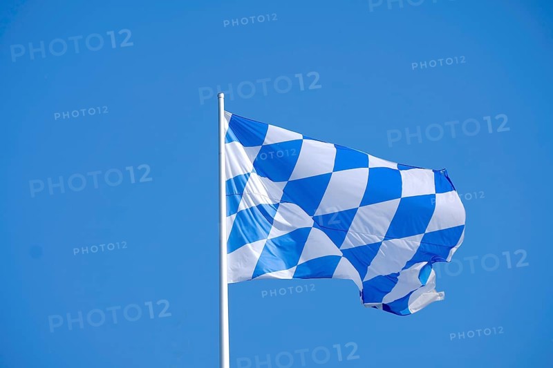 Bavarian flag waving in the wind