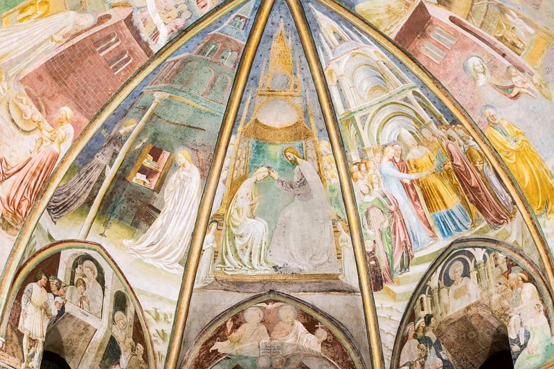 Choir with scenes from the life of Mary